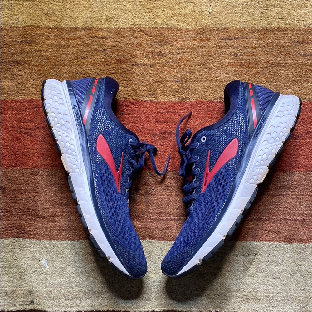 Brooks Navy and Crimson Athletic Shoes